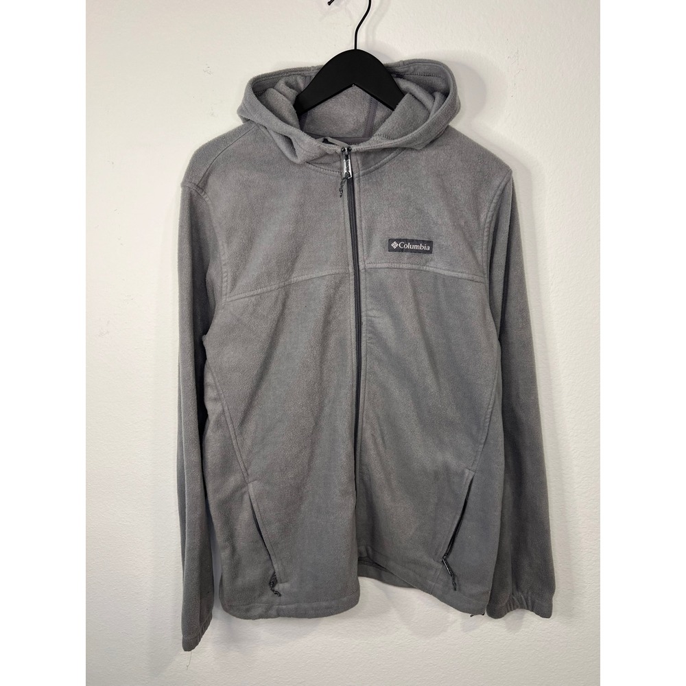 Columbia Mens Fleece Hoodie Full Zip Jacket Pockets Gray Large